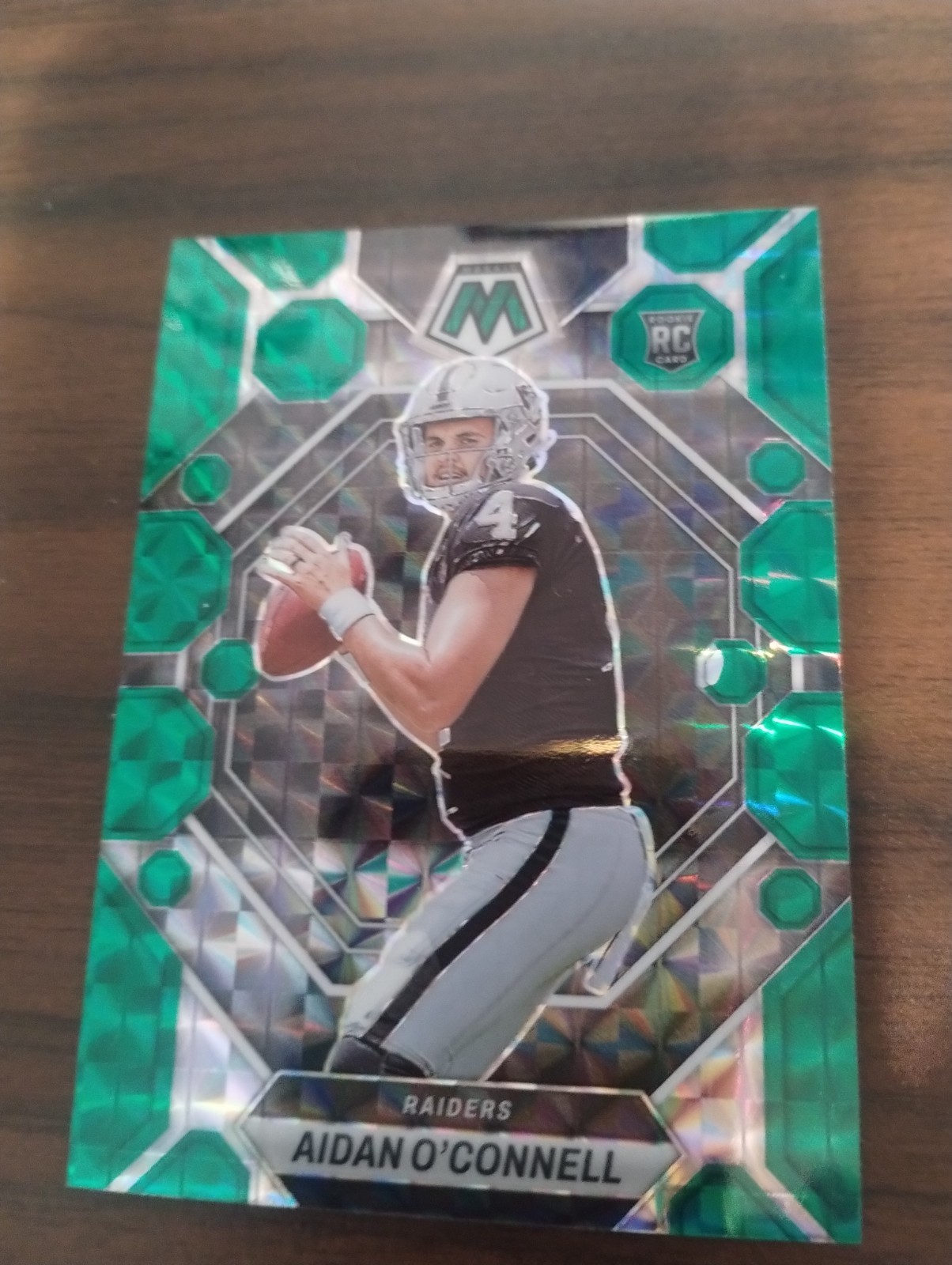 2023 Panini Mosaic - Rookies Aidan O'Connell #281 Green Mosaic Prizm (RC)