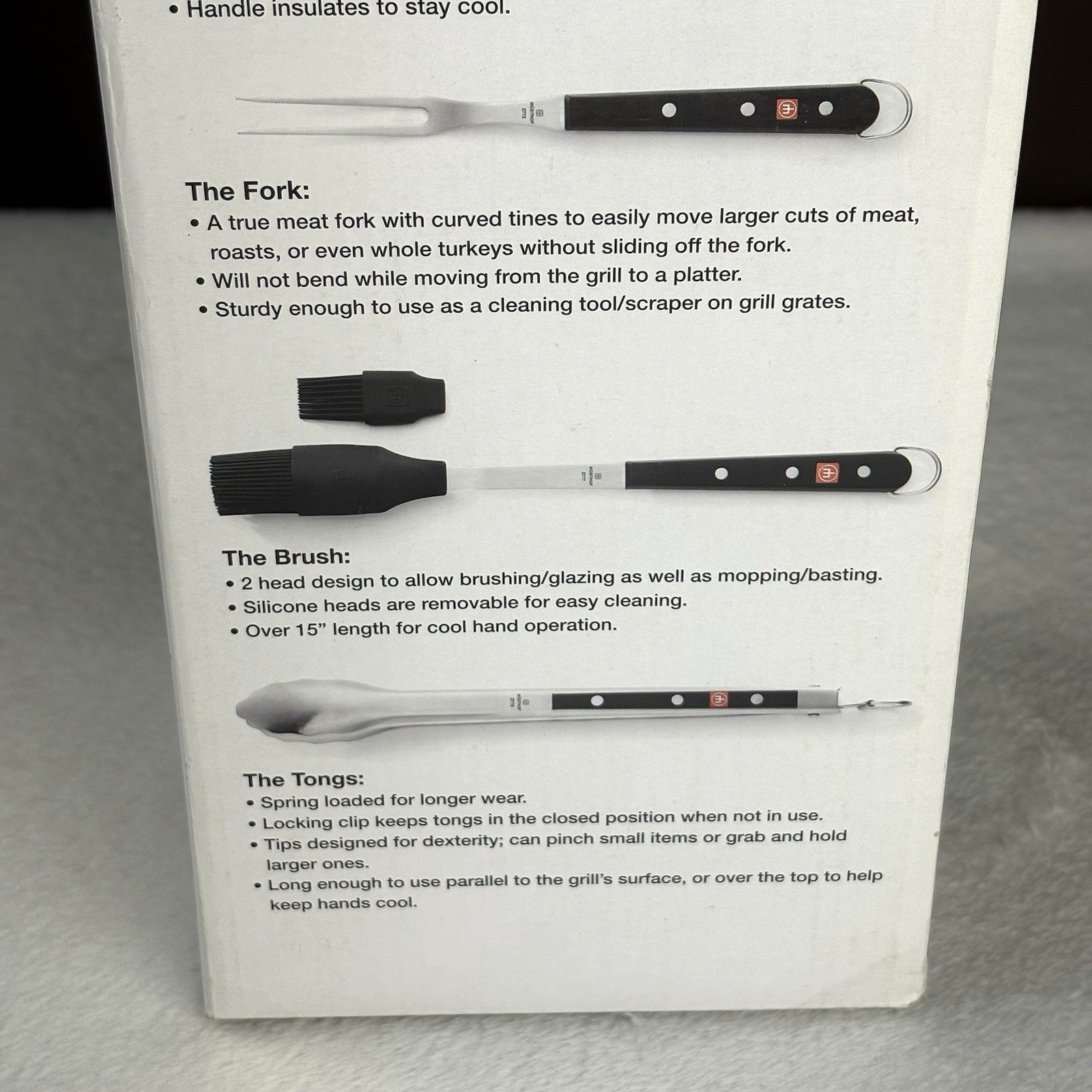NEW & SEALED! Wusthof WÜSTHOF BBQ Tool Set (Turner + Fork + Brush & Tongs) NIB!