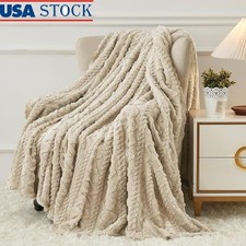 Luxury 3D Floral Pattern Soft Cozy Blanket Home Decor Indoor Outdoor Use