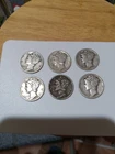 Lot Of (6) 90% SILVER U.S. Mercury Dimes  1943-41-39-37-37-35 (CIRCULATED)