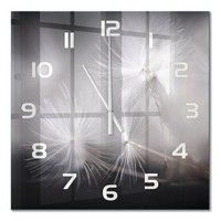 Glasuhr Aus GehäRtetem Glas Glas-Wanduhr LöWenzahnsamen WeißE Zeiger 60X60 Cm