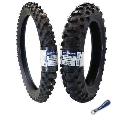 Metzeler 6 Days Extreme 80/90 21 & 140/80 18 Enduro Motorcycle Tires