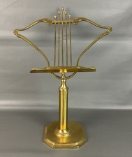 Vintage Ornate Brass Music Stand Harp Shaped Tabletop Book Holder 17  
