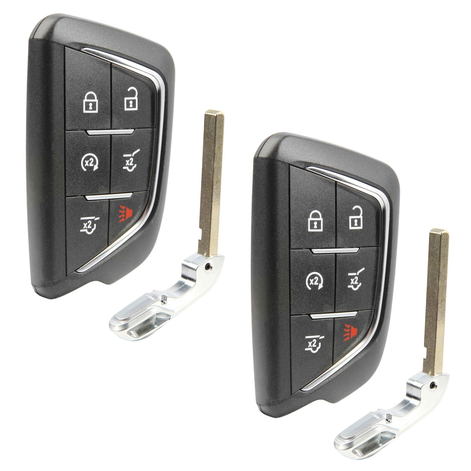 2 Remote Keyless Entry Fob Uncut Insert Replacement For Cadillac 6b (YG0G20TB1)
