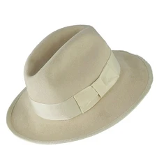 Capas Design Godfather Fedora Hat Large Cream 100% USA Wide Brim SEE