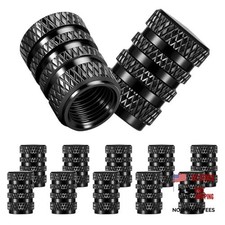 Tire Valve Stem Caps, Black Anodized Aluminum, 12PCS/Pack, Corrosion Resistant