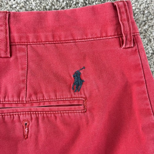 Polo by Ralph Lauren Mens Red Cotton Chino Shorts Size 42 Pony Logo Casual - Picture 7 of 11