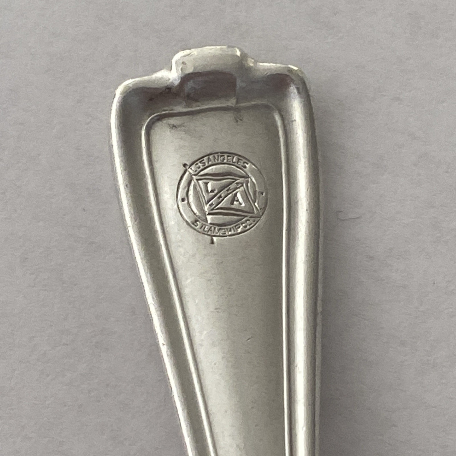 Vintage Los Angeles Steamship Co Hotel Silver Logo Soup Spoon