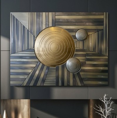 XXL LEINWAND BILD ER BIS 160x120x5 ABSTRAKTES METALL-3D-OPTIK WANDBILD MODERN