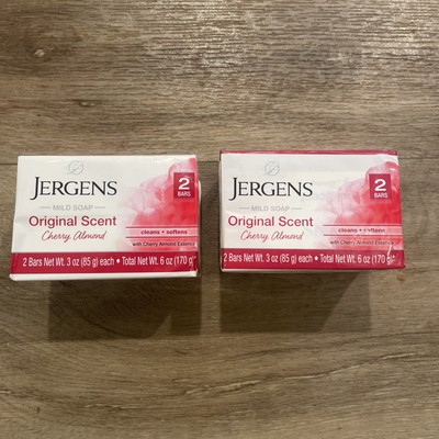 2 pack of Jergens Cherry Almond Mild Soap Original Scent 4 3oz bars