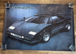 Vintage 80s 1984 Black Lamborghini Countach Poster 36" x 24" Keith Harmer