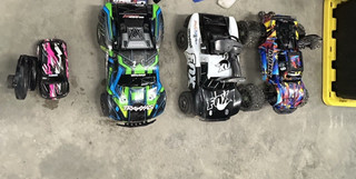 Traxxas LOT 2 Slash MAXX v2 mini RC car LiPos spare parts EZ Peak Chargers