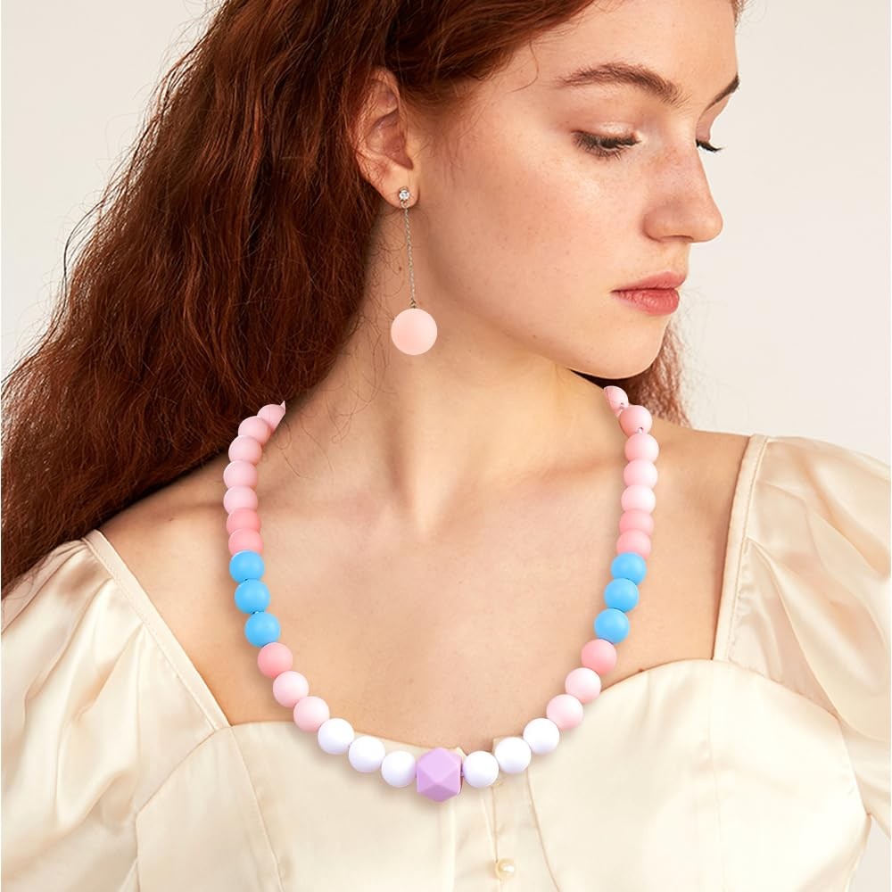 121 PCS Silicone Beads for Keychain Making Kit,12mm 15mm Round 14mm Polygonal...