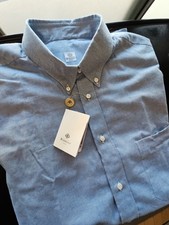 Luigi Borrelli Napoli Dress Shirt EXQUISITE BLUE HAND SEWN SOFT TWILL NEW