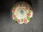 Vintage Murano Style Multicolor Millefiori Art Glass Floral  Paperweight