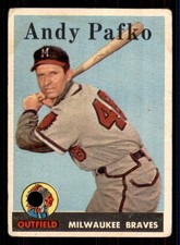 1958 Topps #223 Andy Pafko Milwaukee Braves POOR CREASES