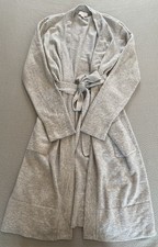 WHITE COMPANY ROBE GOWN SZ MEDIUM 100% CASHMERE GREY POCKETS 40” LENGTH
