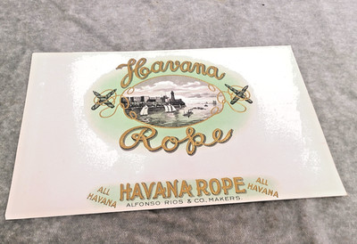 Havana Rope - Cigar Box Label 9 7/8'' x 6 1/2''  Great condition FREE SHIPPING