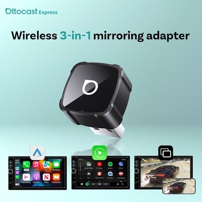 OTTOCAST Mini Air 3-in-1 Screen Mirroring Wireless CarPlay Android Auto Adapter