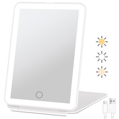 Rechargeable LED Travel Mirror for Makeup 3 Light Colors