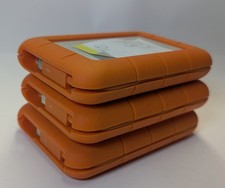 (3) Used 1TB Orange Lacie Rugged USB3/Thunderbolt2 Portable External Hard Drives