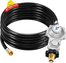 20FT 2 Stage Propane Regulator with Hose for RV, Generator, Gas Grill, Heater an