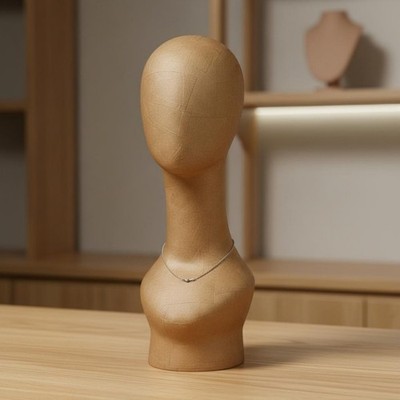 Paper Mâché Head Shape Lightweight Jewelry Display Mannequin