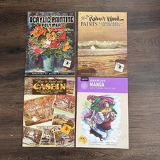 Art Instruction Book Lot Acrylic Painting Manga Drawing Walter Foster Wood