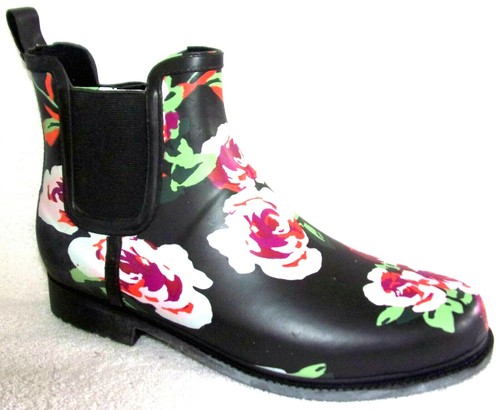 FLORAL RAIN BOOTIE ANKLE BOOTS 