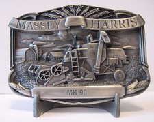 Massey Harris MH 90 Combine Pewter Belt Buckle 1986 Limited Ed 550/5000 Vintage