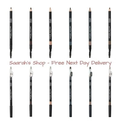 MUA MAKE UP ACADEMY MUA Brow Define Eyebrow Pencil With Sharpener & Spooly Brush All Shades Vegan