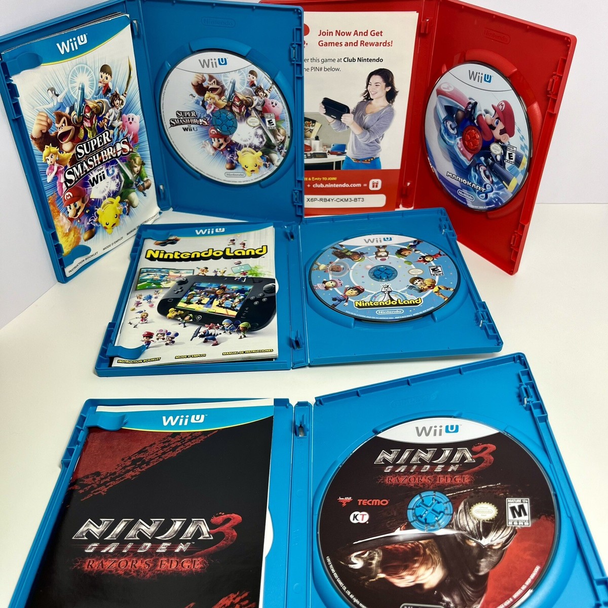 Nintendo Wii U Games Lot 4 Games (Mario Kart 8, Super Smash