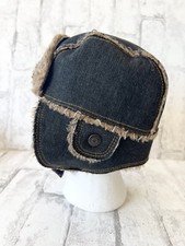 GAP Denim Trapper Hat Sherpa Lining Kids M L 2-5 Years