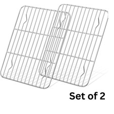 Cooling Rack Set of 2, Mini Stainless Steel Wire Grill Rack for Baking Roasting