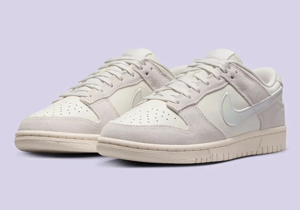 Nike Dunk Zapatos Bajos 'Sail Iridescent Swoosh' HF5074-133 Para Mujer Tallas Nuevos Foto 2 de 4