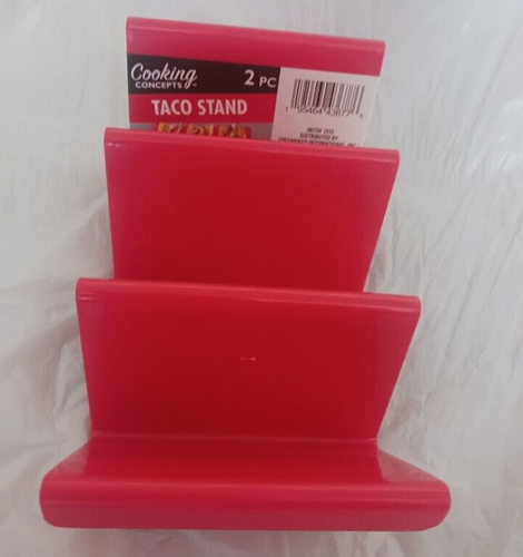 new Cooking Concepts Taco Stand 2 Pc-Holds 3 Tacos Each-To Hold 6 Tacos red - Picture 10 of 16