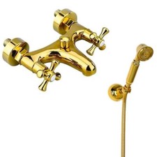 Rubinetto miscelatore vasca da bagno con doccetta stile vintage oro ROMO 59469