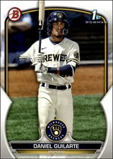 2023 Bowman Prospect #BP-21 Daniel Guilarte Bowman 1st Rookie Milwaukee Brewera