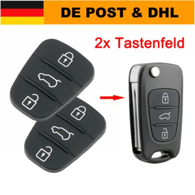2X Auto Schlüssel Gummi Tastenfeld Für Hyundai Kia i10 i20 i30 ix35 ix20 Elantra