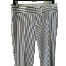 Nine West The Trouser Career Pants Size 4 Seersucker Blue White Stripe