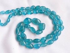 160 CTW Apatite Smooth Tumble Gemstone Beads 6x7mm To 9x13mm 19 Inch Strand