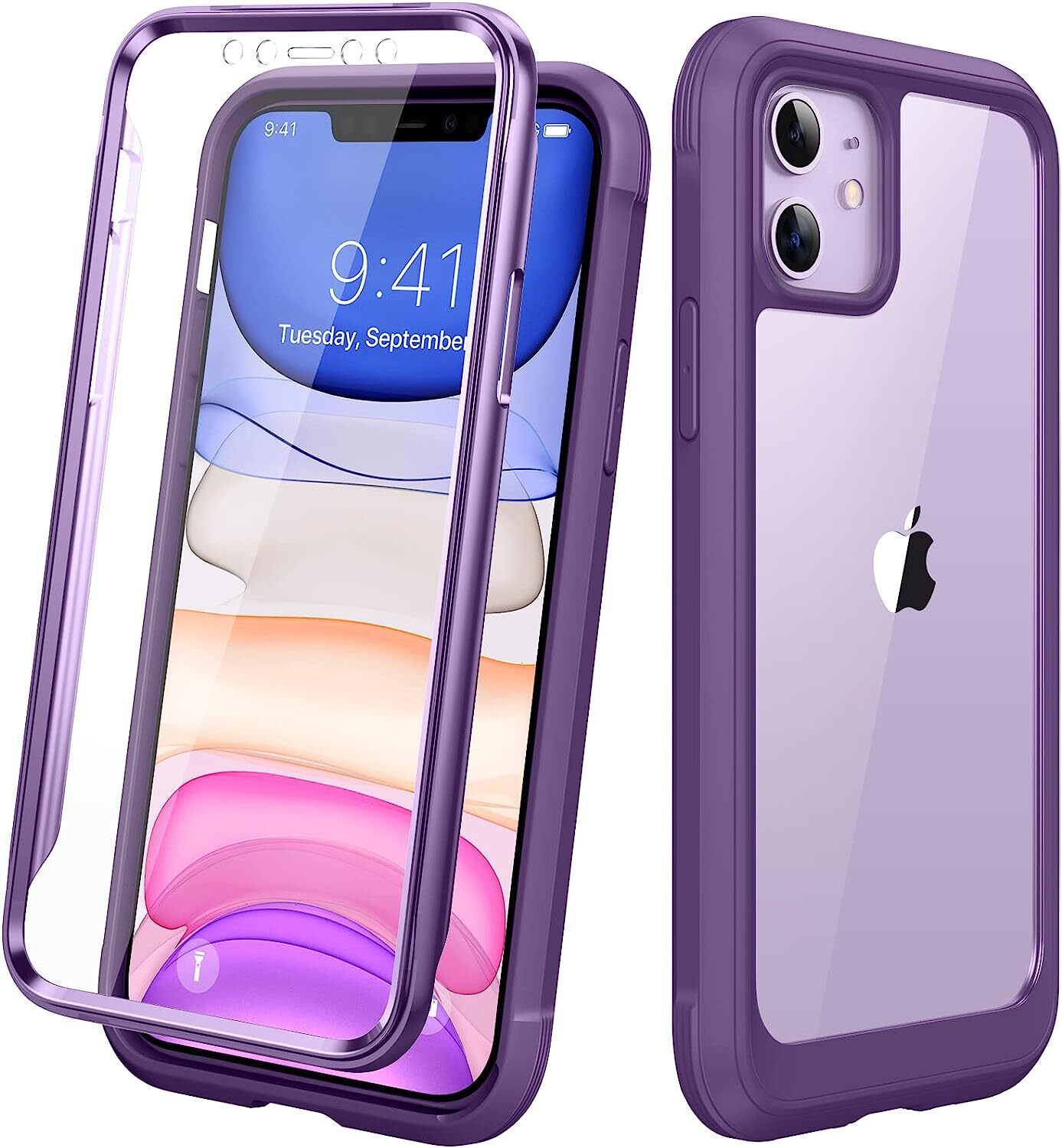Compatible with iPhone 11 Case, Full Body Rugged Case with Built-in Touch Sensit