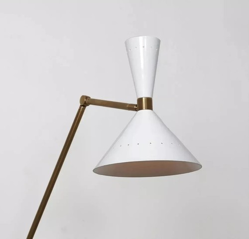 Wall Scones 1950's Mid Century Large Single Articulated Brass Light Fixture Lamp - Picture 6 of 9