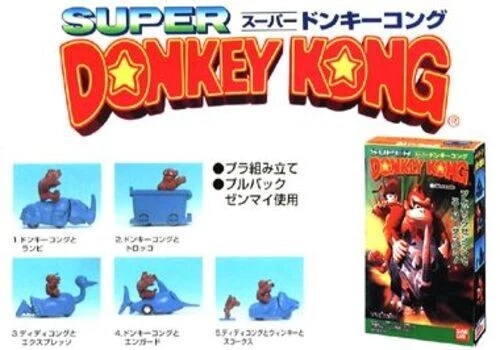 Donkey Kong Shokugan Figura 6 Set Diddy Winky Expresso Rambi Nintendo RARO 1994 Foto 2 de 4