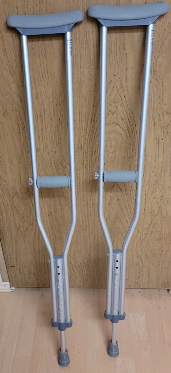Universal Aluminum Crutches with Accessories | Drive Medical at  Gray Metal Crutches, Used Sturdy Assist display picture 1