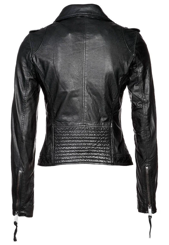 New Women Leather Jacket Slim Fit Genuine Lambskin Biker Motorcycle jacket UW159 - Image 2 of 3