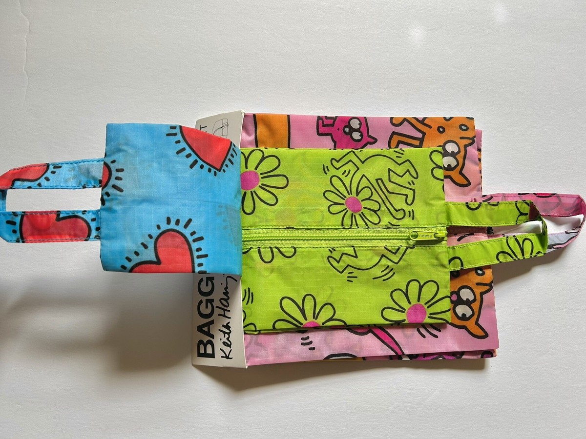 BAGGU × Keith Haring コラボ 3Dジップポーチセット（3点） Baggu x Keith Haring 3D Zip Pouch Set – MCA Chicago Store