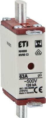 ETI Sicherung NH AC 500V Gr. C00/ 50A ISO, VPE = 3 Stück