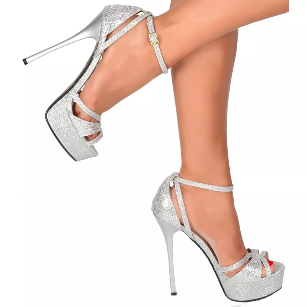 Sparkly high heel sandals 2025