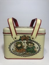 Vintage Christmas Tin Canister with Handles by Potpourri Press (Made in USA)